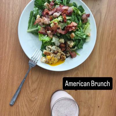 American brunch prepared at home