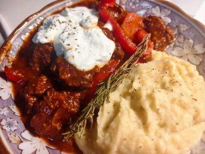 Goulash prepared at home