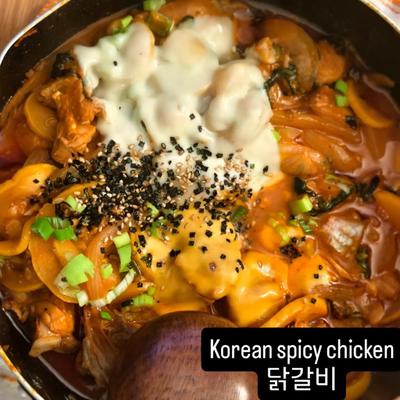 Korean spicy chicken prepared at home