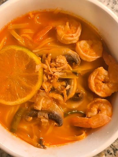 Tom Yum Goong prepared at home